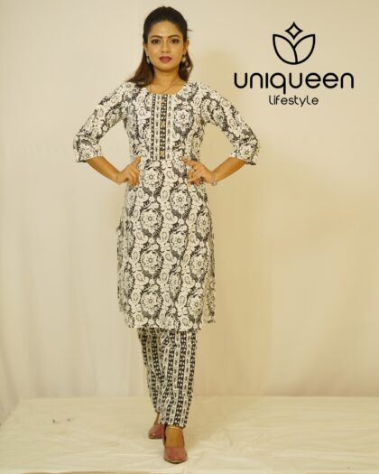 Black & White Cotton Co-ords Set